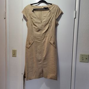 Sharagano Beige Khaki Dress Size 14